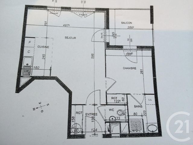 Appartement F2 à louer - 2 pièces - 42.17 m2 - VILLEJUIF - 94 - ILE-DE-FRANCE - Century 21 K.B. Immobilier