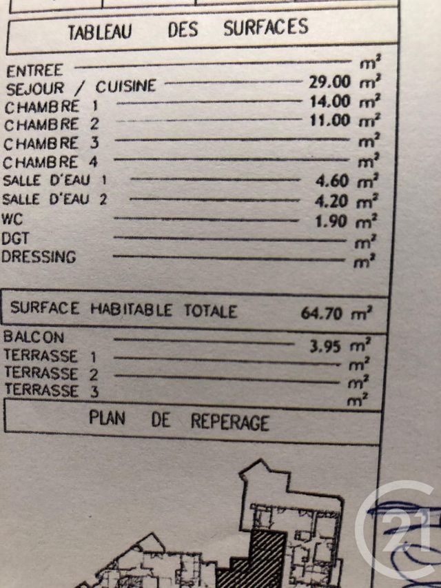 Appartement F3 à louer - 3 pièces - 65.0 m2 - VILLEJUIF - 94 - ILE-DE-FRANCE - Century 21 K.B. Immobilier