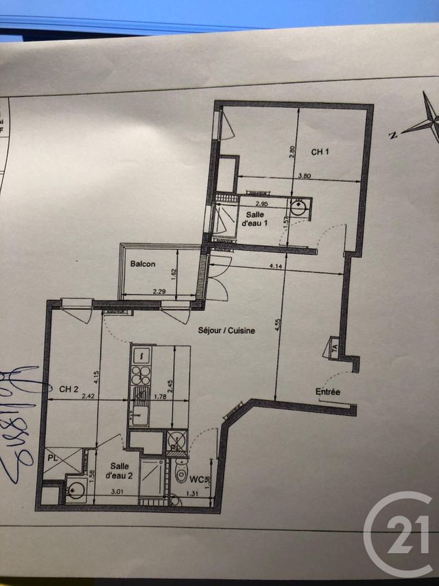 Appartement F3 à louer - 3 pièces - 65.0 m2 - VILLEJUIF - 94 - ILE-DE-FRANCE - Century 21 K.B. Immobilier