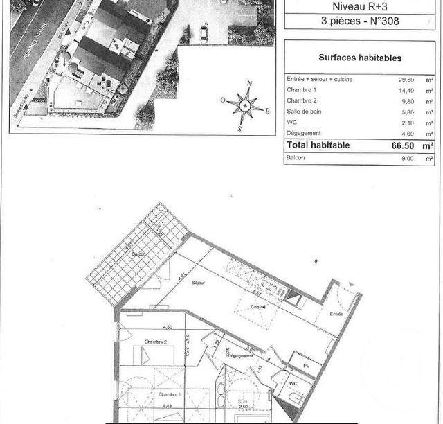 Appartement F3 à louer - 3 pièces - 66.5 m2 - VILLEJUIF - 94 - ILE-DE-FRANCE - Century 21 K.B. Immobilier