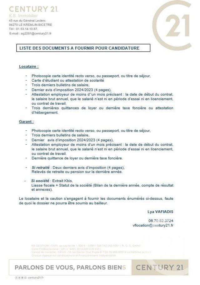 Appartement F2 à louer - 2 pièces - 36.08 m2 - VILLEJUIF - 94 - ILE-DE-FRANCE - Century 21 K.B. Immobilier